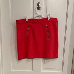 GAP Vibrant Coral Mini Skirt with Zipper Accents